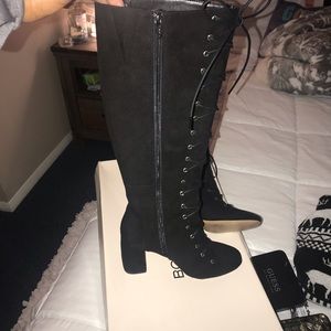 BCBG lace up boots, size 8
